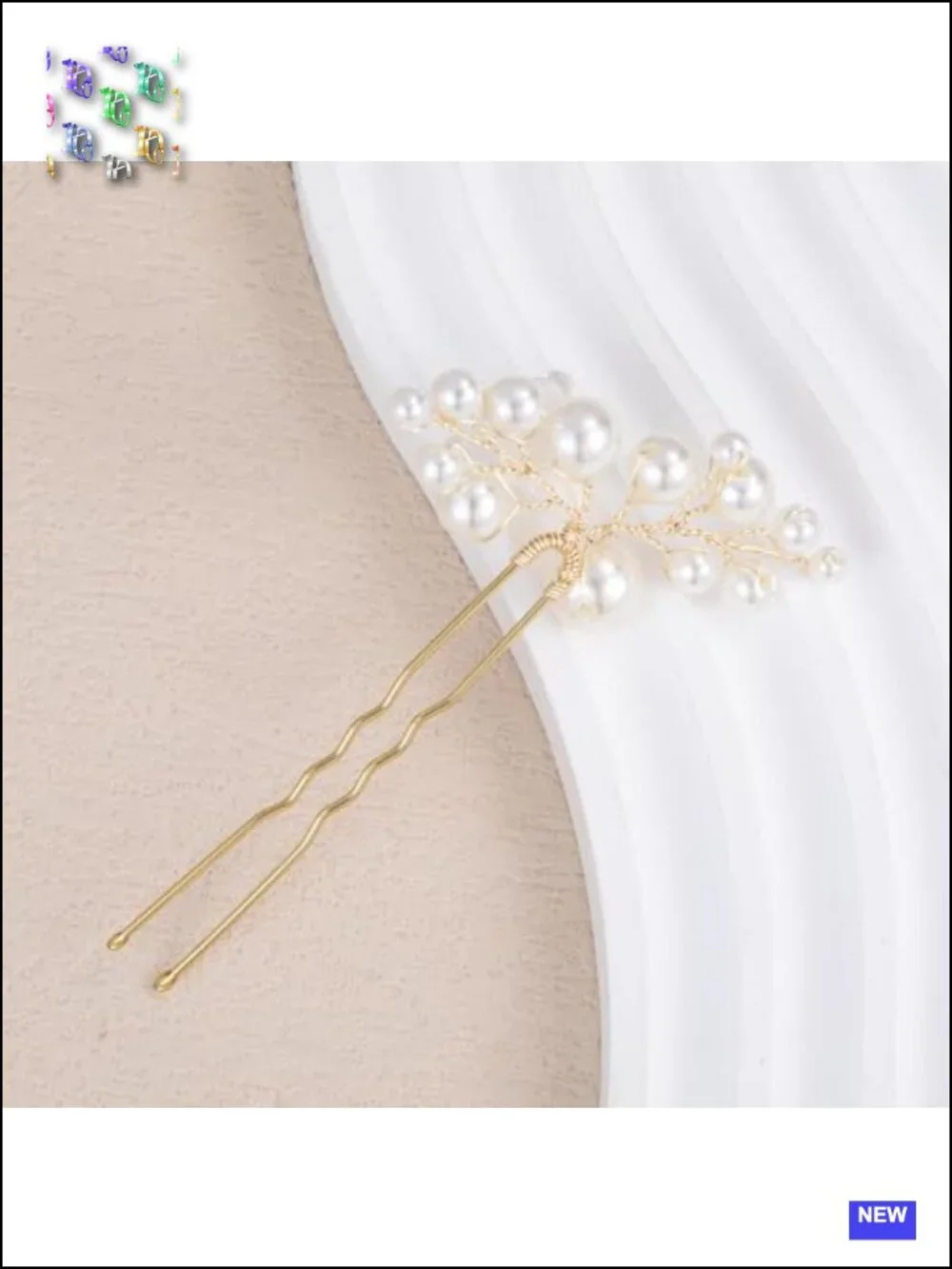 9Pcs White Flower Pearl Hair Pins Bridal Wedding Hair Accessories Women